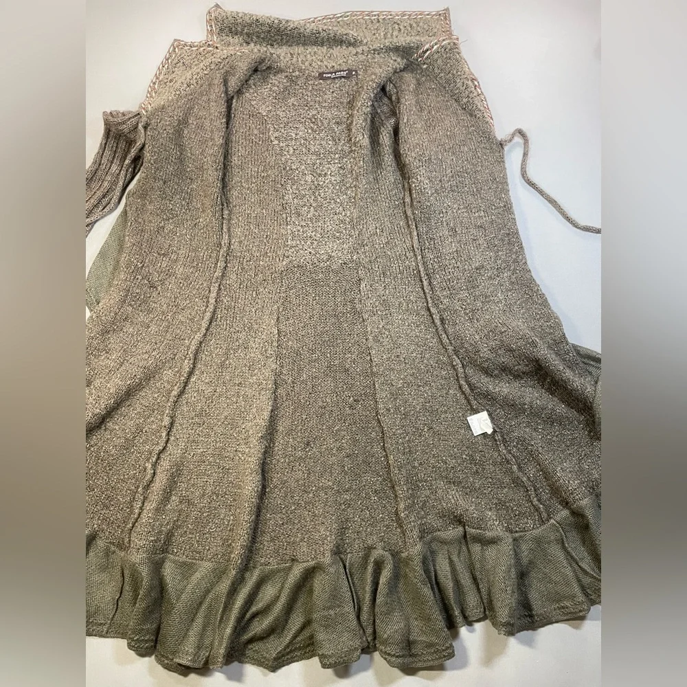 Forla Paris Drape-Front Ruffle Duster Cardigan, Bohemian & Romantic - Medium - Picture 14 of 17